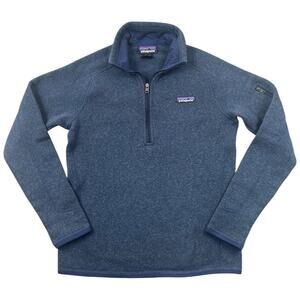 Patagonia Better Sweater Quarter Zip Fleece Pullover Blue Classic Logo - S